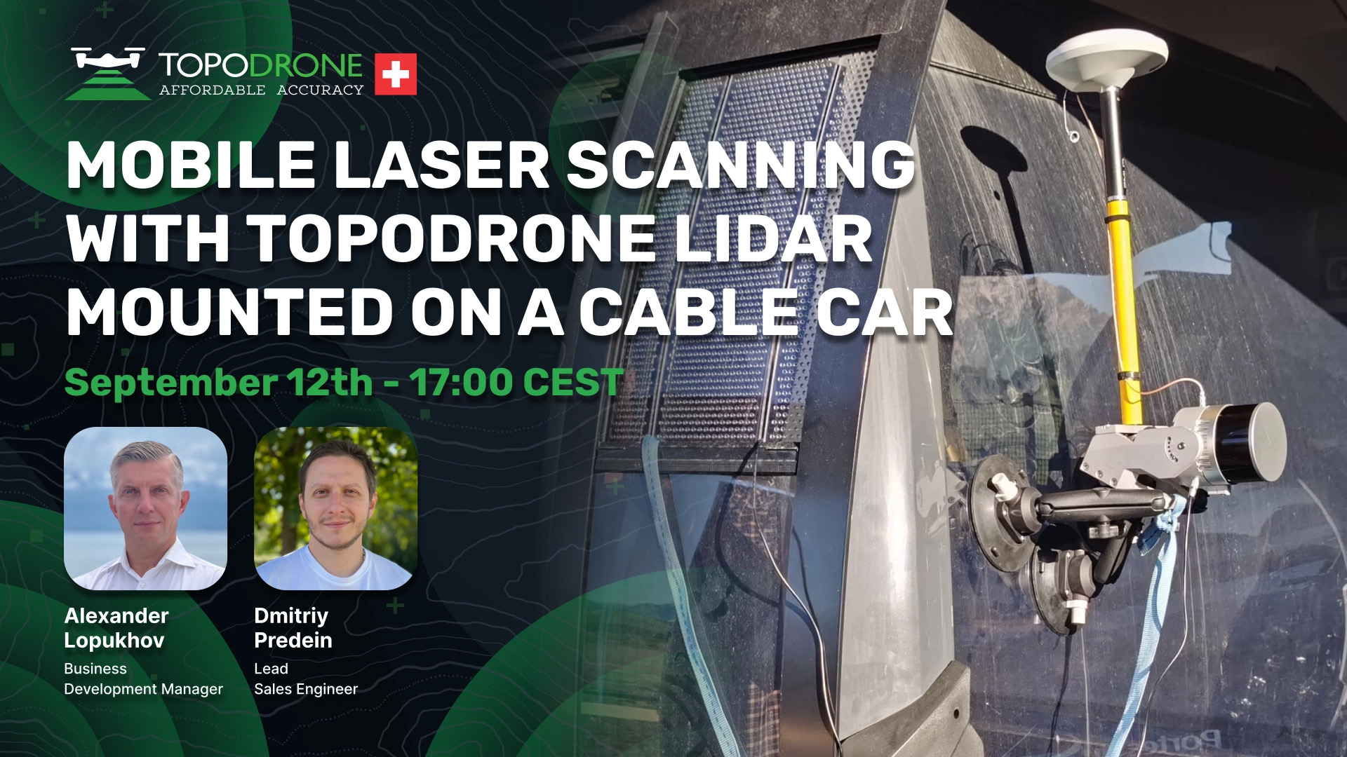 FREE WEBINAR: MOBILE LASER SCANNING WITH TOPODRONE LIDAR MOUNTED ON A CABLE CAR