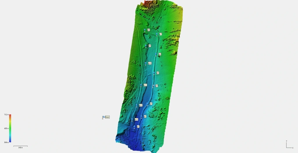 Digital surface model of the site