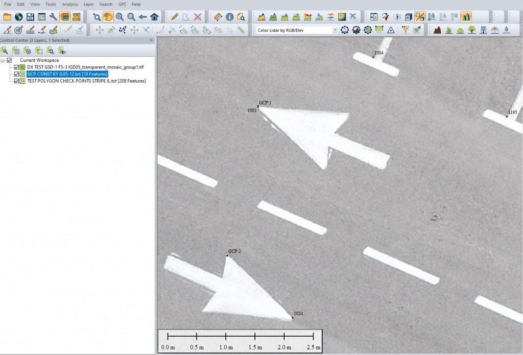 The comparison results of the orthophotomap control points location The comparison results of the orthophotomap control points location