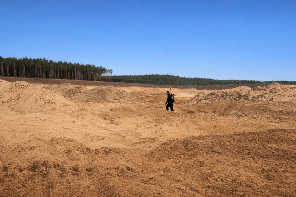 Sand pit survey with a SLAM scanner