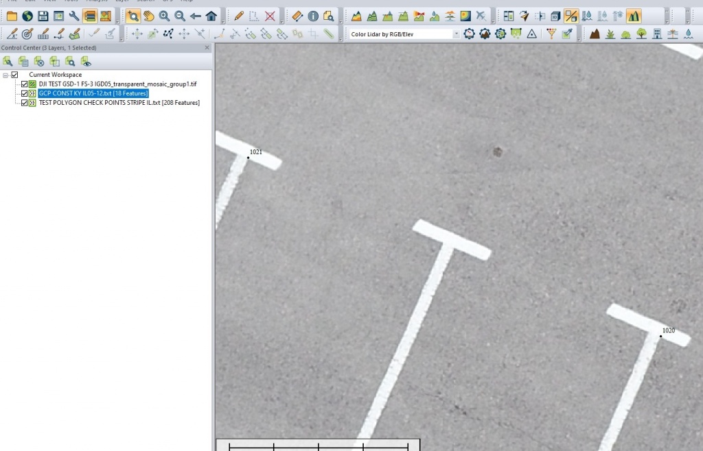 The comparison results of the orthophotomap control points location The comparison results of the orthophotomap control points location