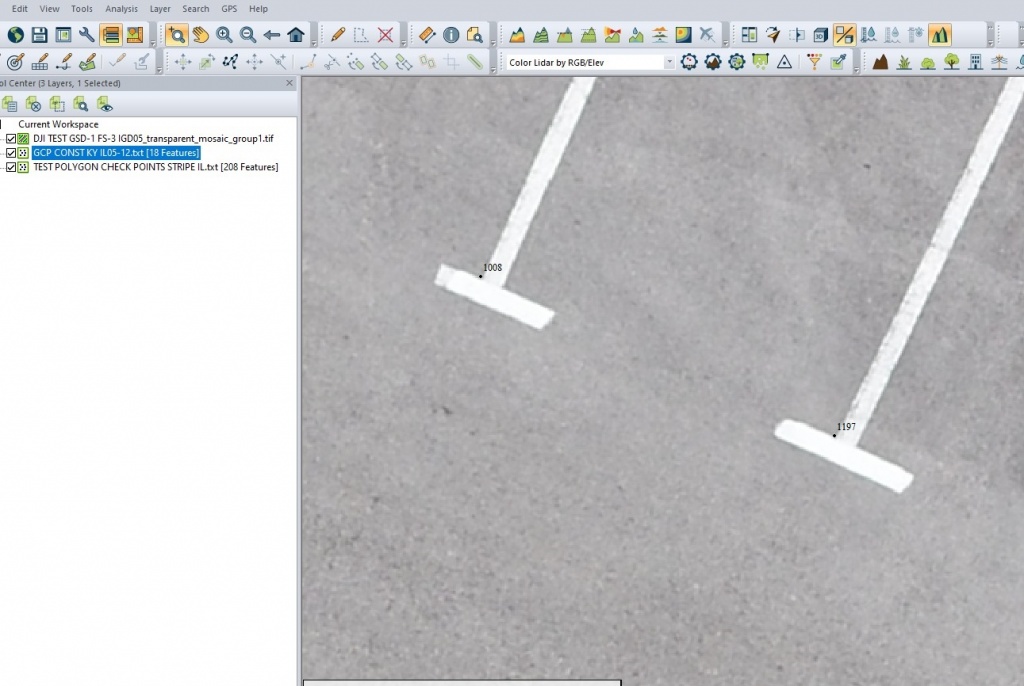 The comparison results of the orthophotomap control points location The comparison results of the orthophotomap control points location