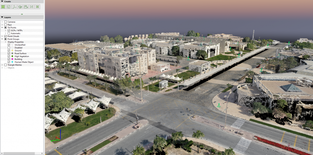 Detailed point cloud, representing buildings and facilities, fencing, flora, road signs. 13.png