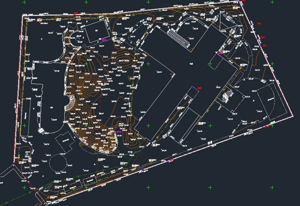 Topographic plan of the site based on SLAM data