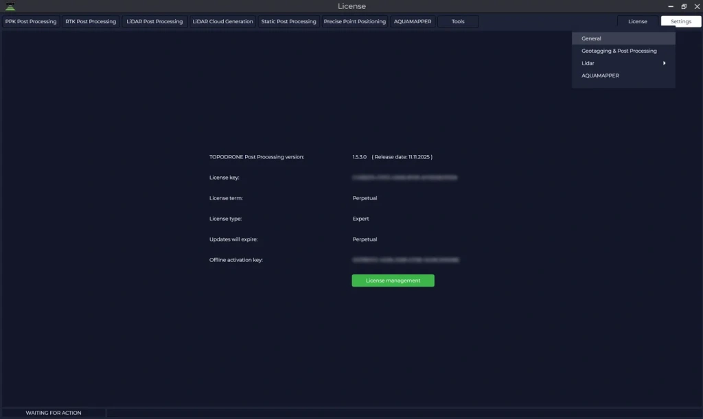 Accessing the menu for adding a geoid