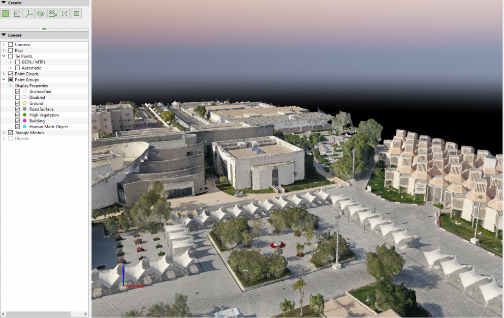 Detailed point cloud, representing buildings and facilities, fencing, flora, road signs. 14.png